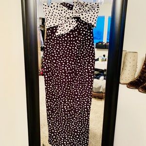 Topshop bow front strapless midi dress - size us2